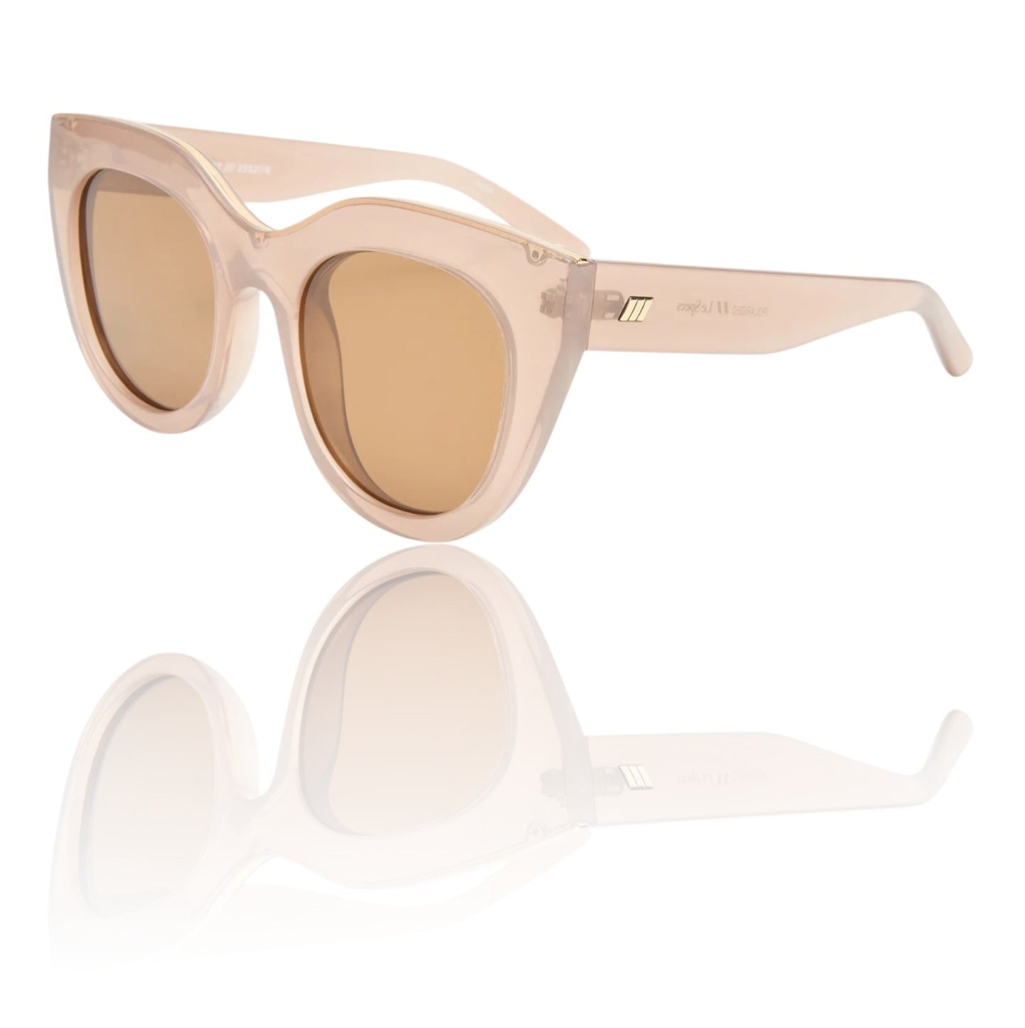 Le Specs Air Heart Sunglasses | Mink/Transparent, Cat Eye, Oversized, Acetate/Metal
