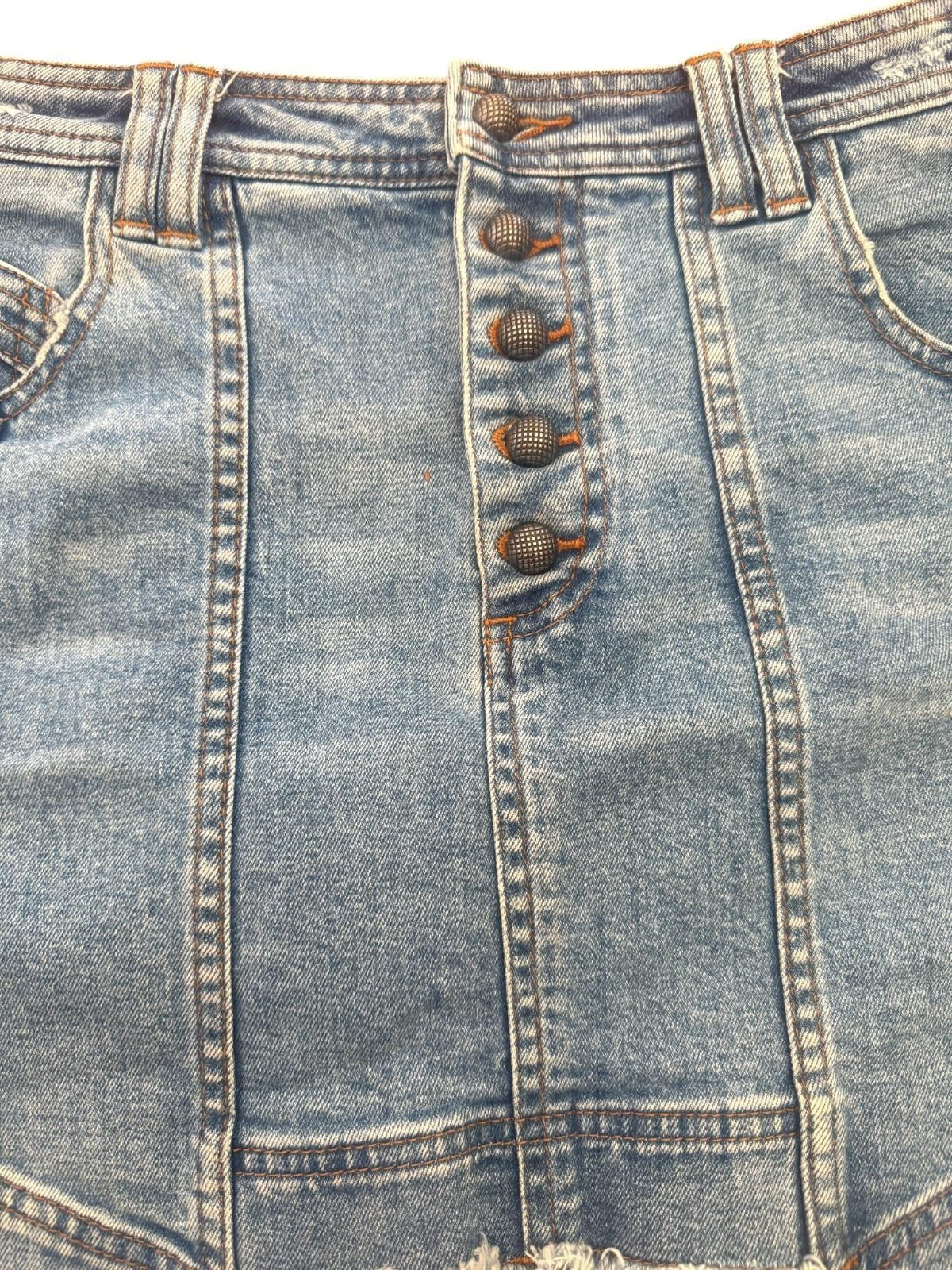 Aje. Crawford Denim Mini Skirt | Sz 12, Distressed, Stretch, As New, High Waist