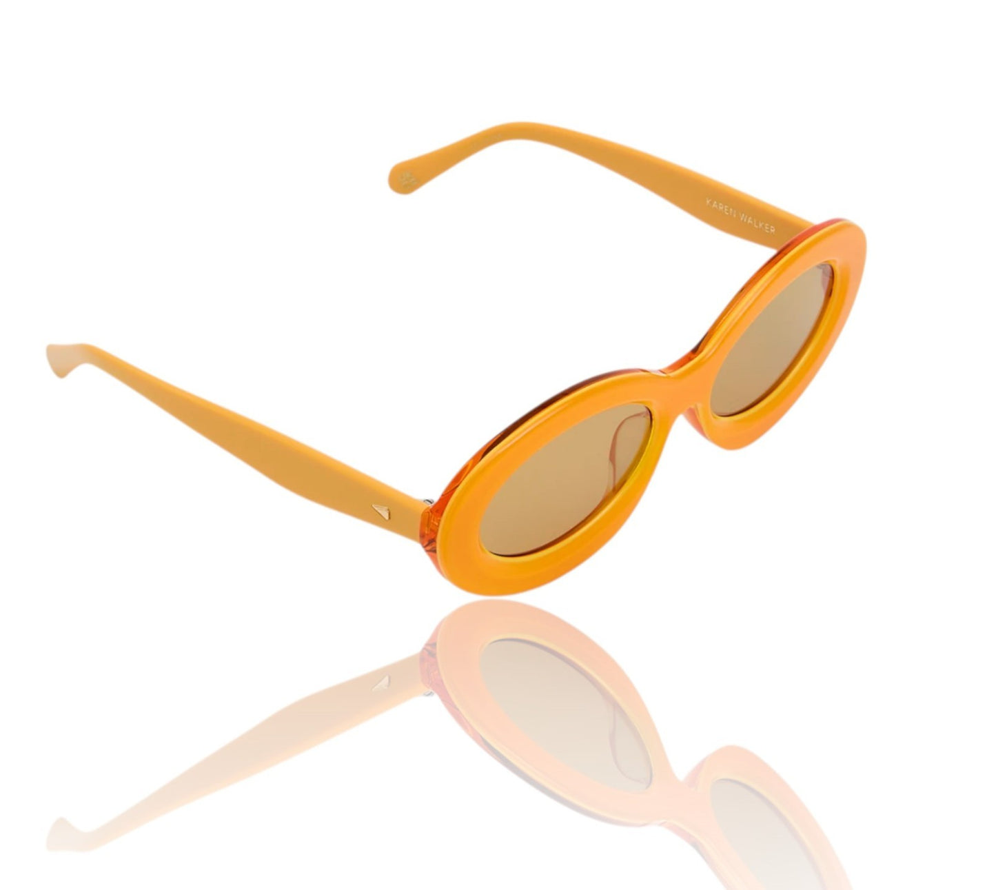 Karen Walker Rapture B Sunglasses | Marigold/Yellow, Acetate, Brown Mono Lenses