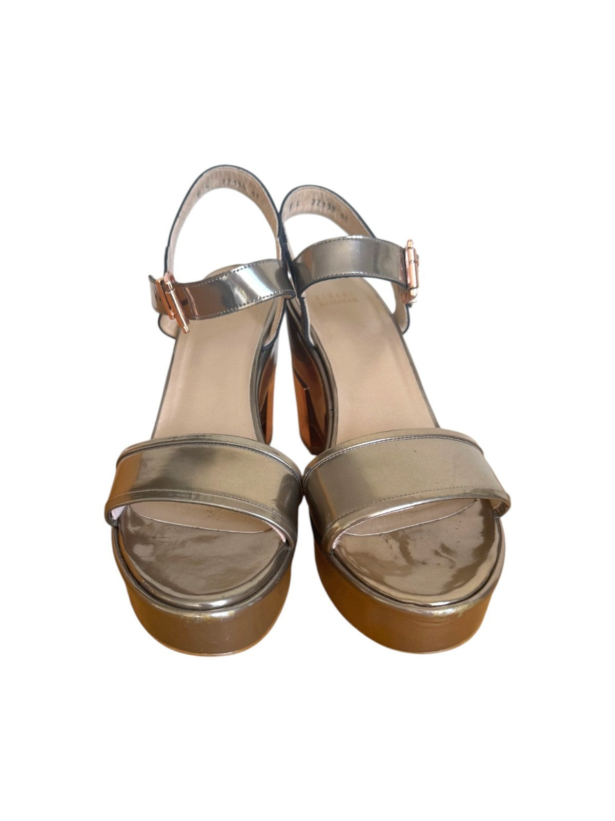 Stuart Weitzman Wedge Platform Sandal | Metallic, Wedge, Silver/Rose Gold