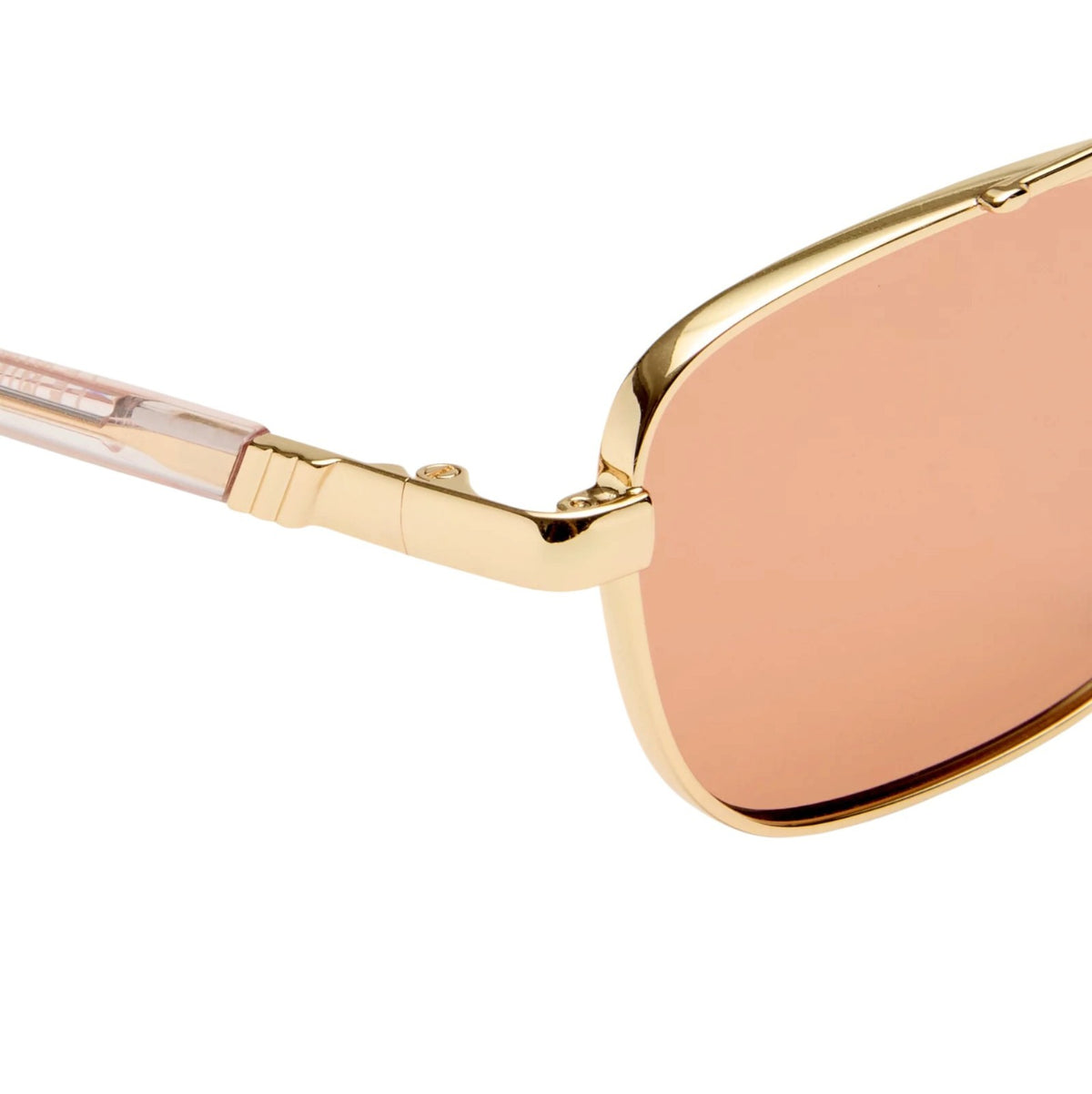 Le Specs Le Mimi Sunglasses | Gold Frame, Cinnamon Tint, Modern Aviator, Metal