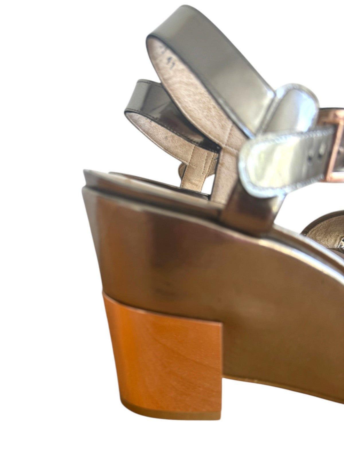 Stuart Weitzman Wedge Platform Sandal | Metallic, Wedge, Silver/Rose Gold