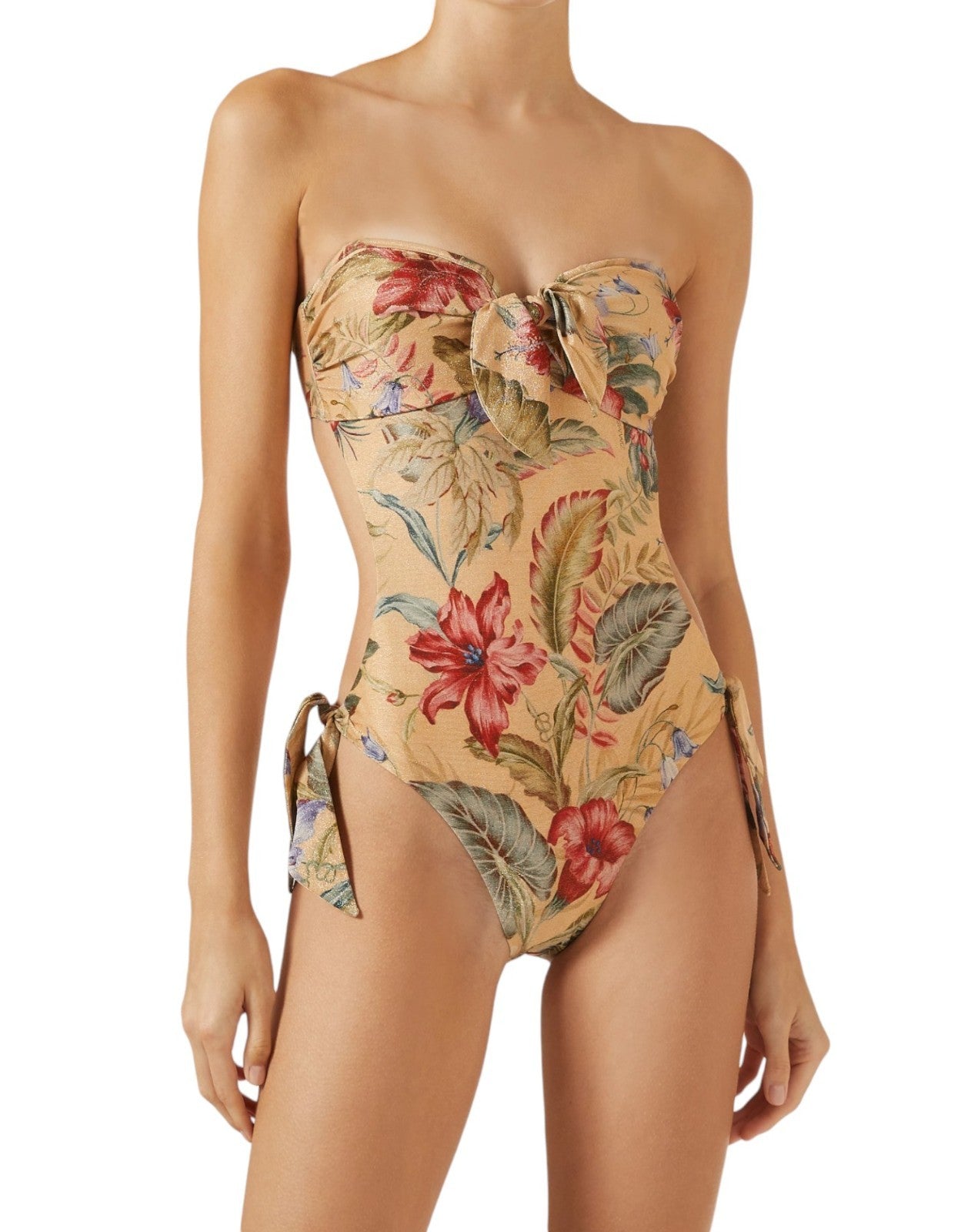 Zimmermann Coco Scarf Tie One Piece |Floral, Bows, Backless, Adjust/Remove Strap