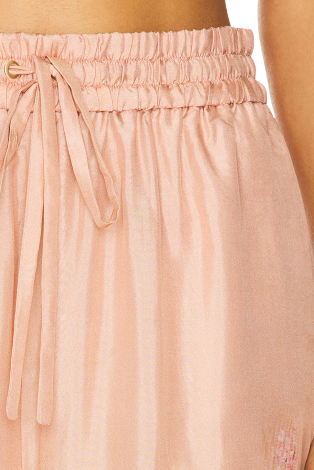 Zimmermann Cascadian Relaxed Wide Leg Pants | Pink Floral, 100% Silk, Drawstring