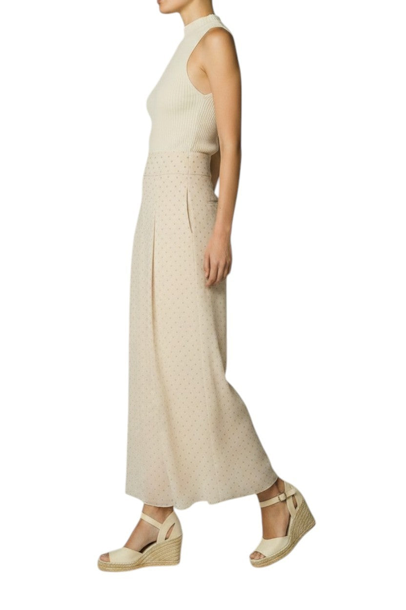 Zimmermann Hypnotic Cascading Culotte | Cream Dot, Wide Leg Pants, High Waist
