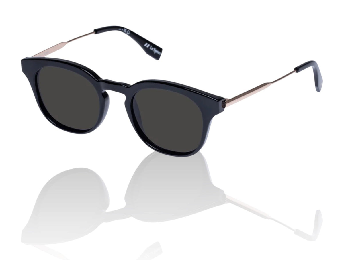 Le Specs Trasher Sunglasses | Black, Unisex, Medium, D-Frame, Metal & Acetate
