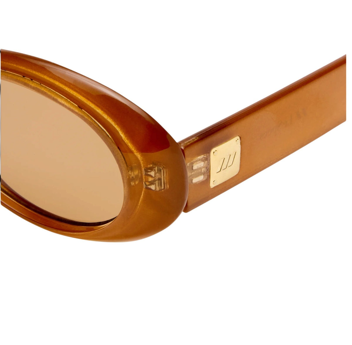 Le Specs Work It Sunglasses | Small Oval, Gold/Pearl, Brown Lenses, Eco Friendly