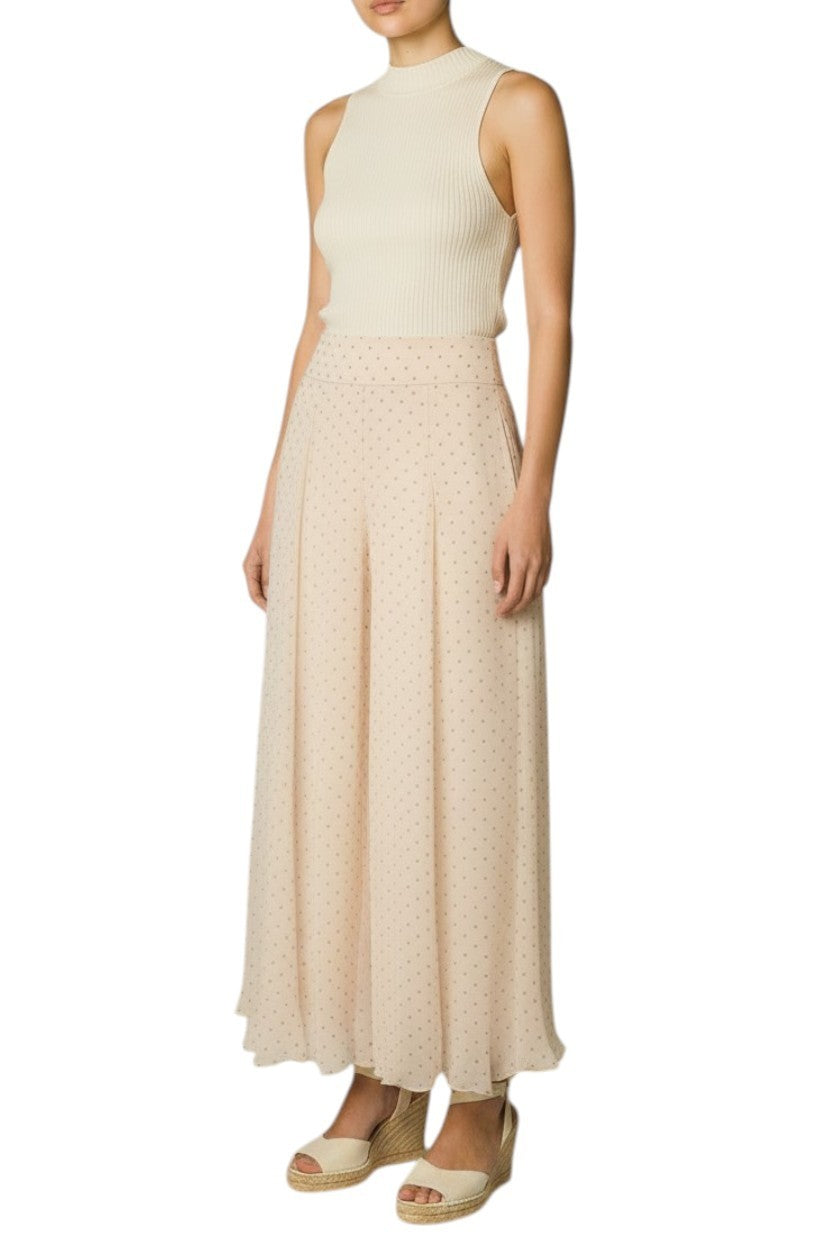 Zimmermann Hypnotic Cascading Culotte | Cream Dot, Wide Leg Pants, High Waist
