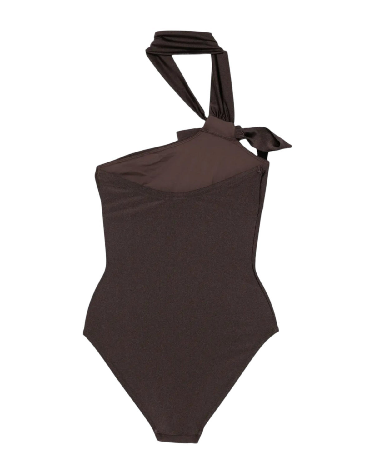 Zimmermann Awaken Tie Neck One Piece | Brown, Full Coverage, Knot Detail, Halter