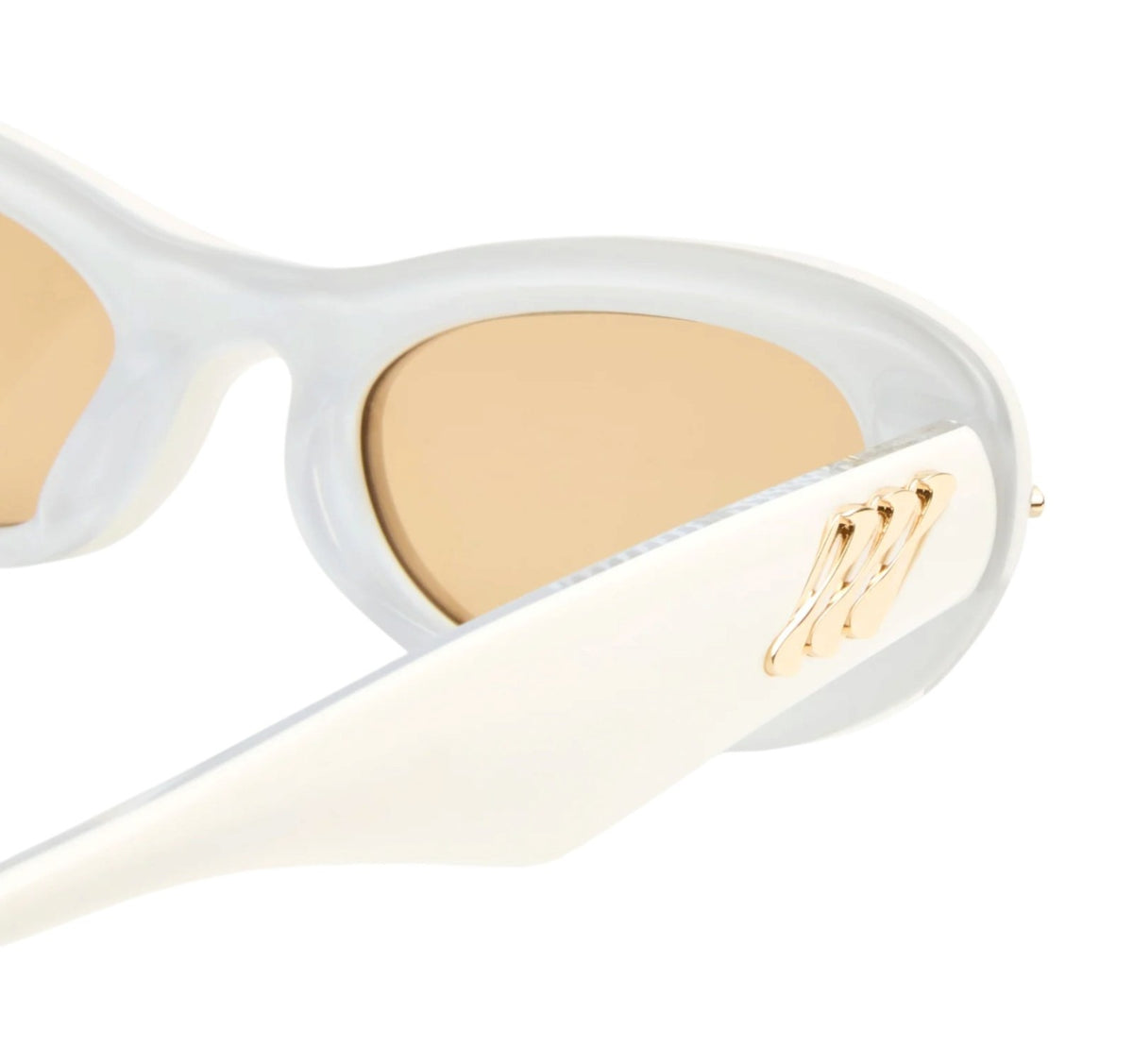 Le Specs LUXE Edition | Numero Uno, Ivory/White, Small/Oval, Tan Tint Lens