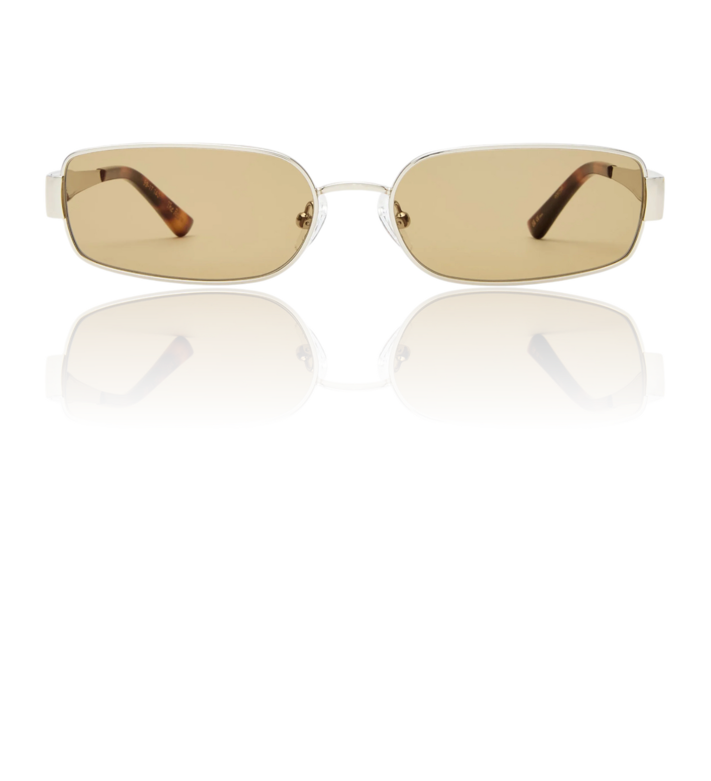 LuvLou The Ryan Sunglasses | Silver Metal, Rectangle, Khaki Green Lenses