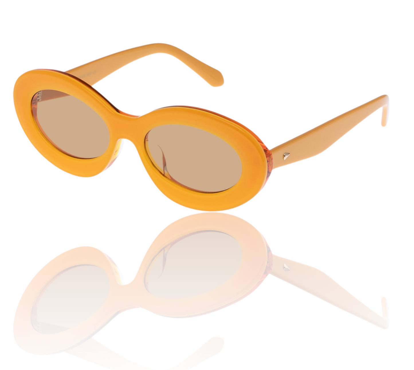 Karen Walker Rapture B Sunglasses | Marigold/Yellow, Acetate, Brown Mono Lenses