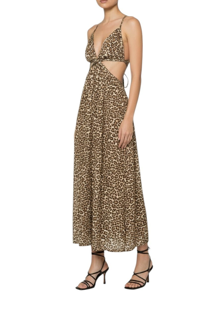 Zimmermann Wanderlust Braid Trim Dress |Leopard Print, Cut Out, Backless