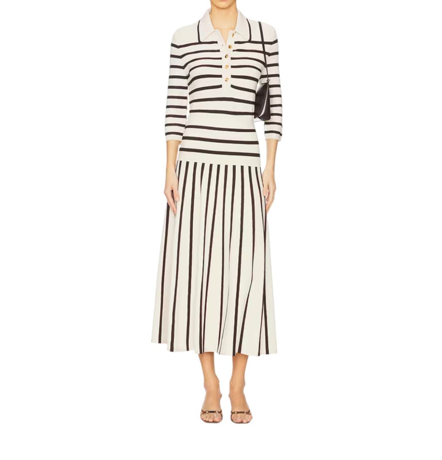 Zimmermann Illuminate Stripe Midi Skirt | Black/White, Stretch, Knit, High Waist