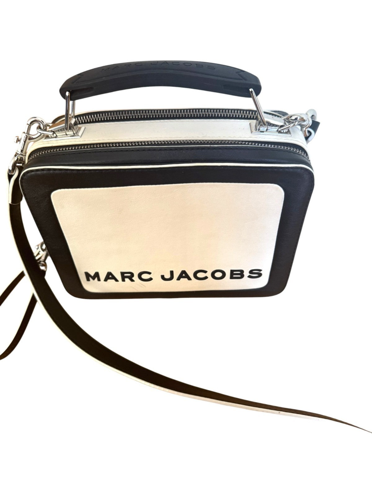 Marc Jacobs The Box Bag | Crossbody/Shoulder, Black & White, Leather, Top Handle