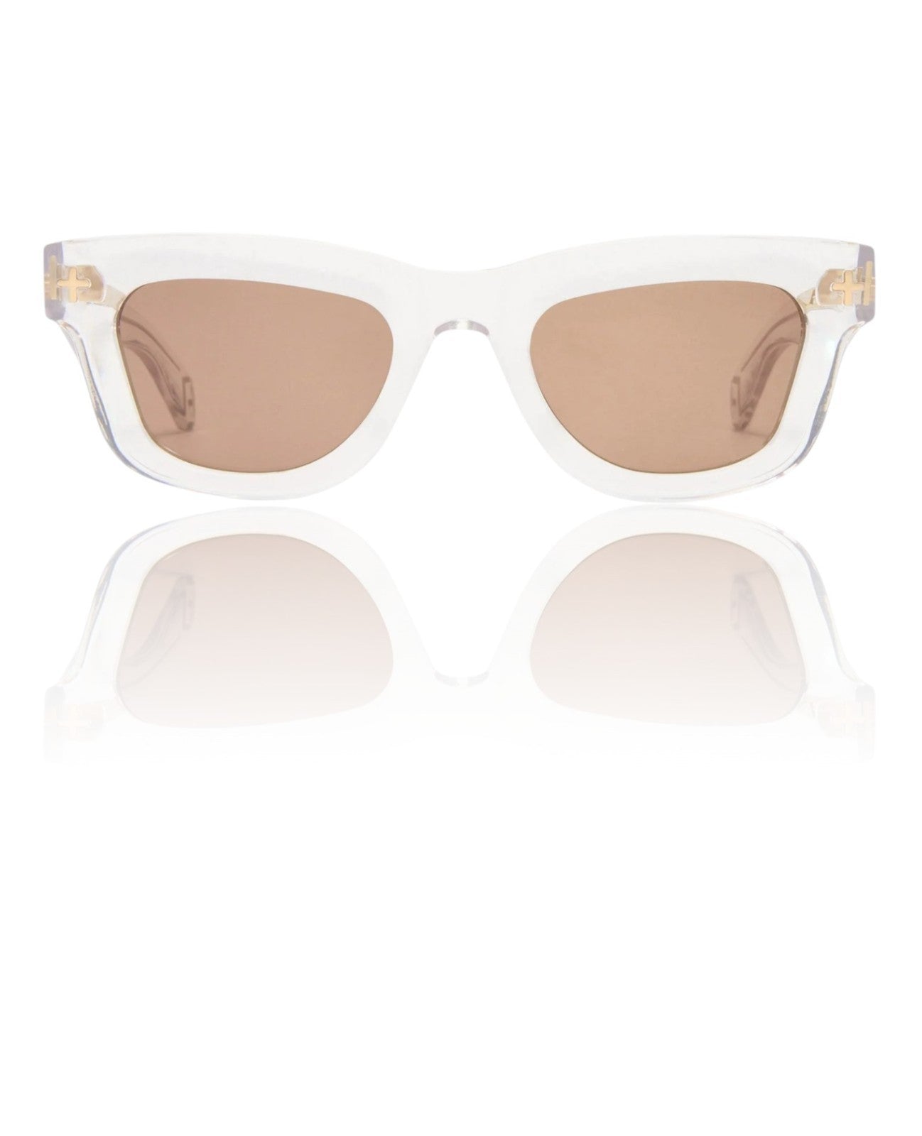Ksubi Goodsen II Sunglasses | Krystal/Gold Acetate | Brown Tint, D-Frame, Unisex