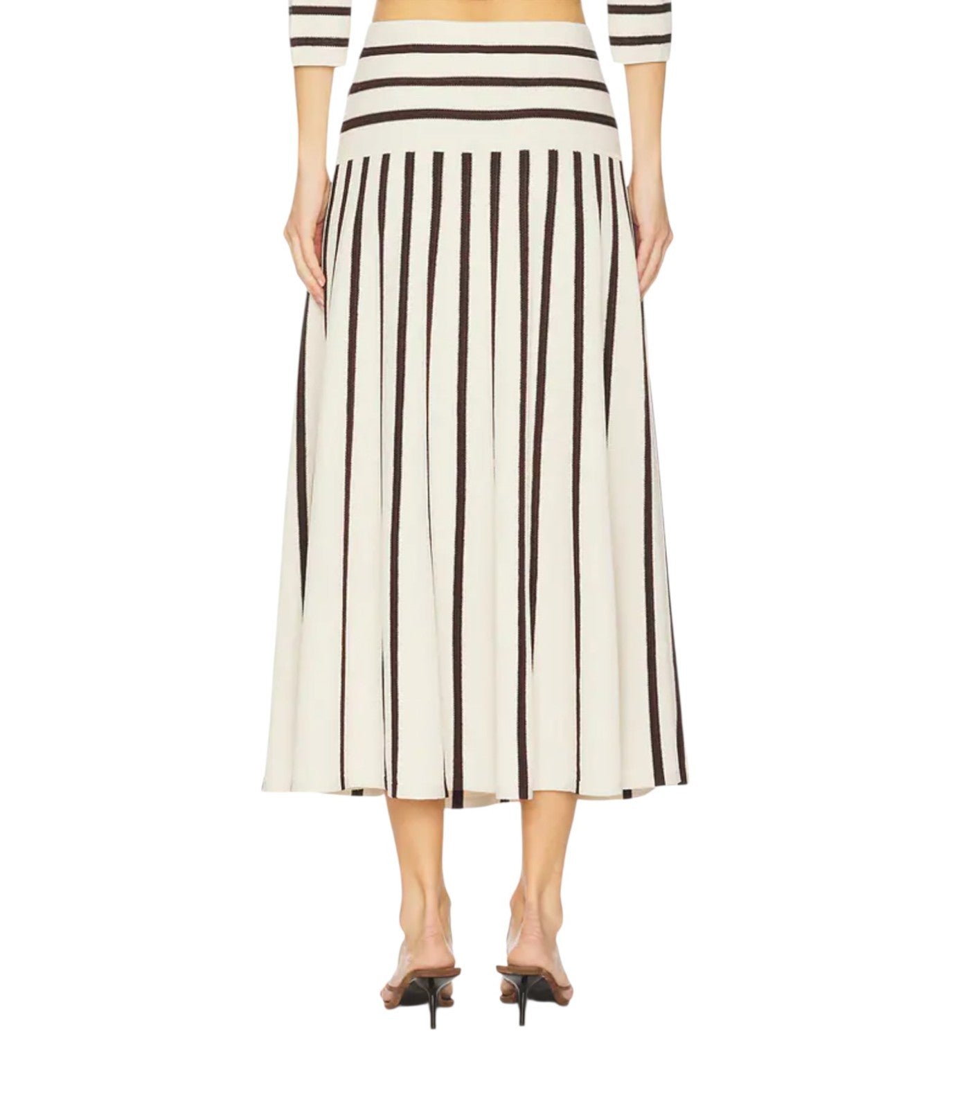 Zimmermann Illuminate Stripe Midi Skirt | Black/White, Stretch, Knit, High Waist