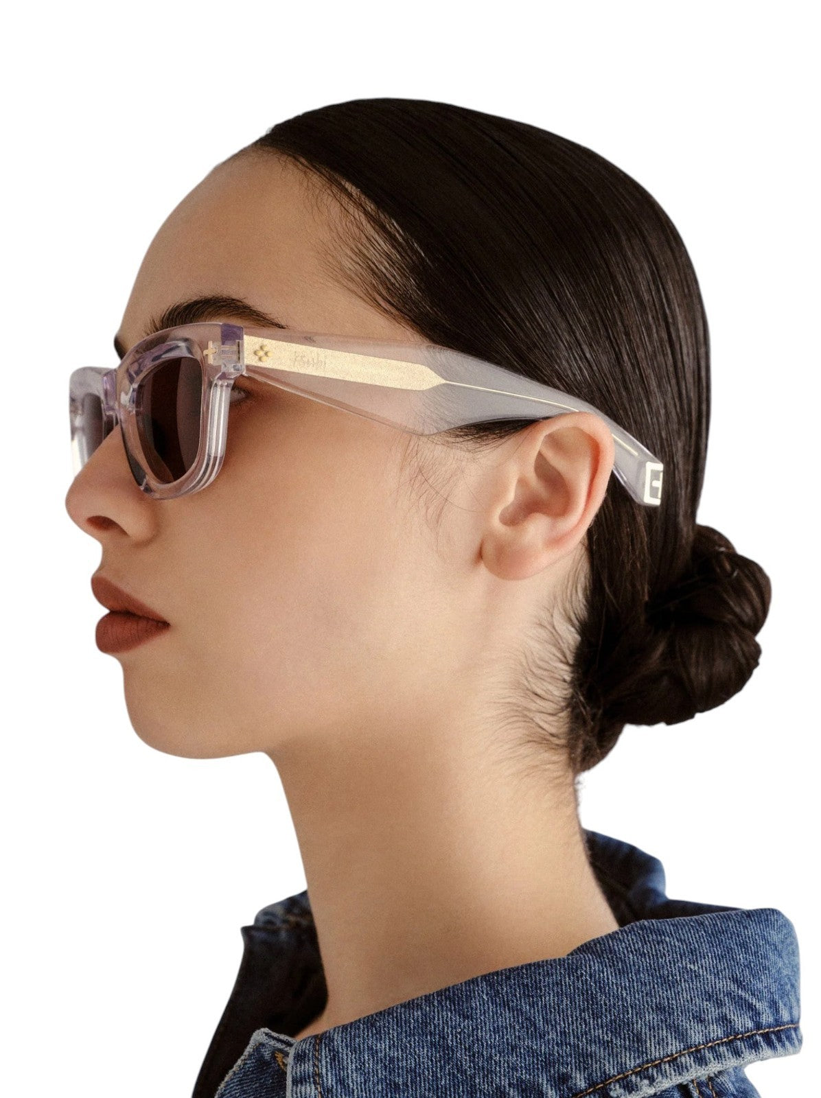 Ksubi Goodsen II Sunglasses | Krystal/Gold Acetate | Brown Tint, D-Frame, Unisex