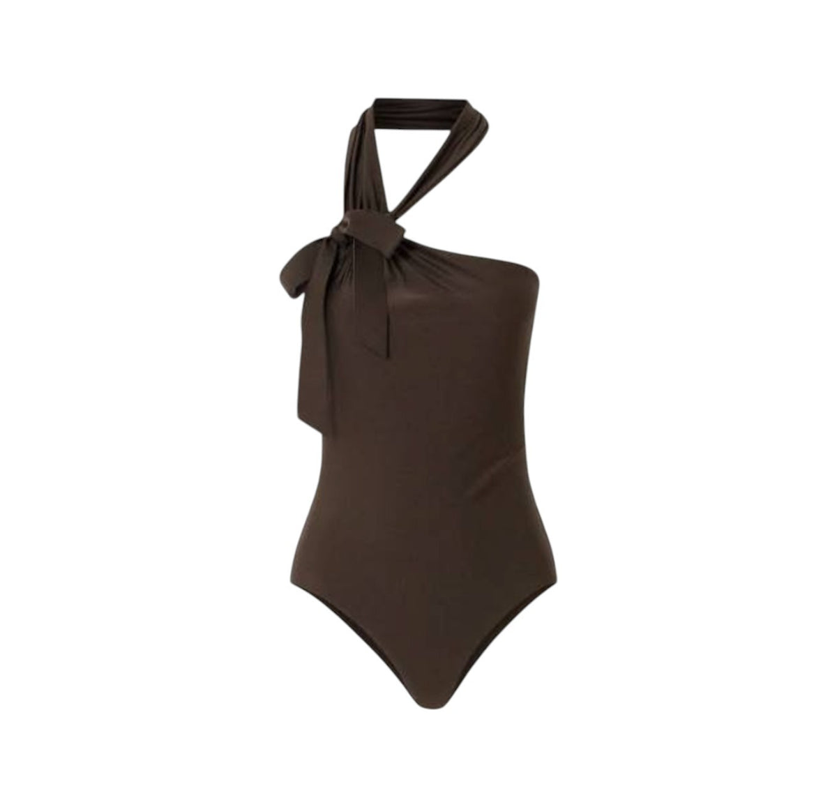 Zimmermann Awaken Tie Neck One Piece | Brown, Full Coverage, Knot Detail, Halter