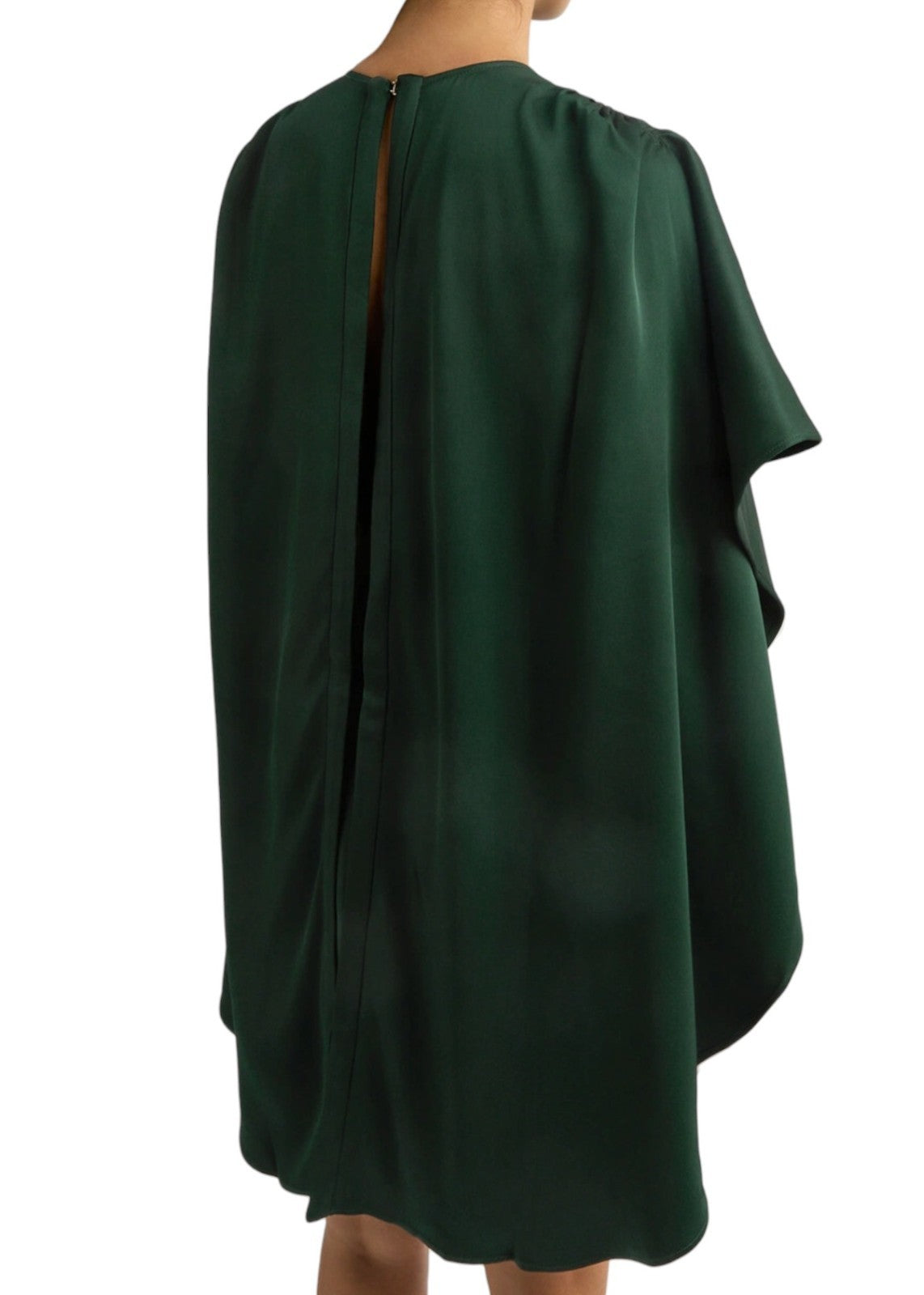 Zimmermann Eden Cascading Mini Dress | Bottle Green, Cape, Fit & Flare, Viscose