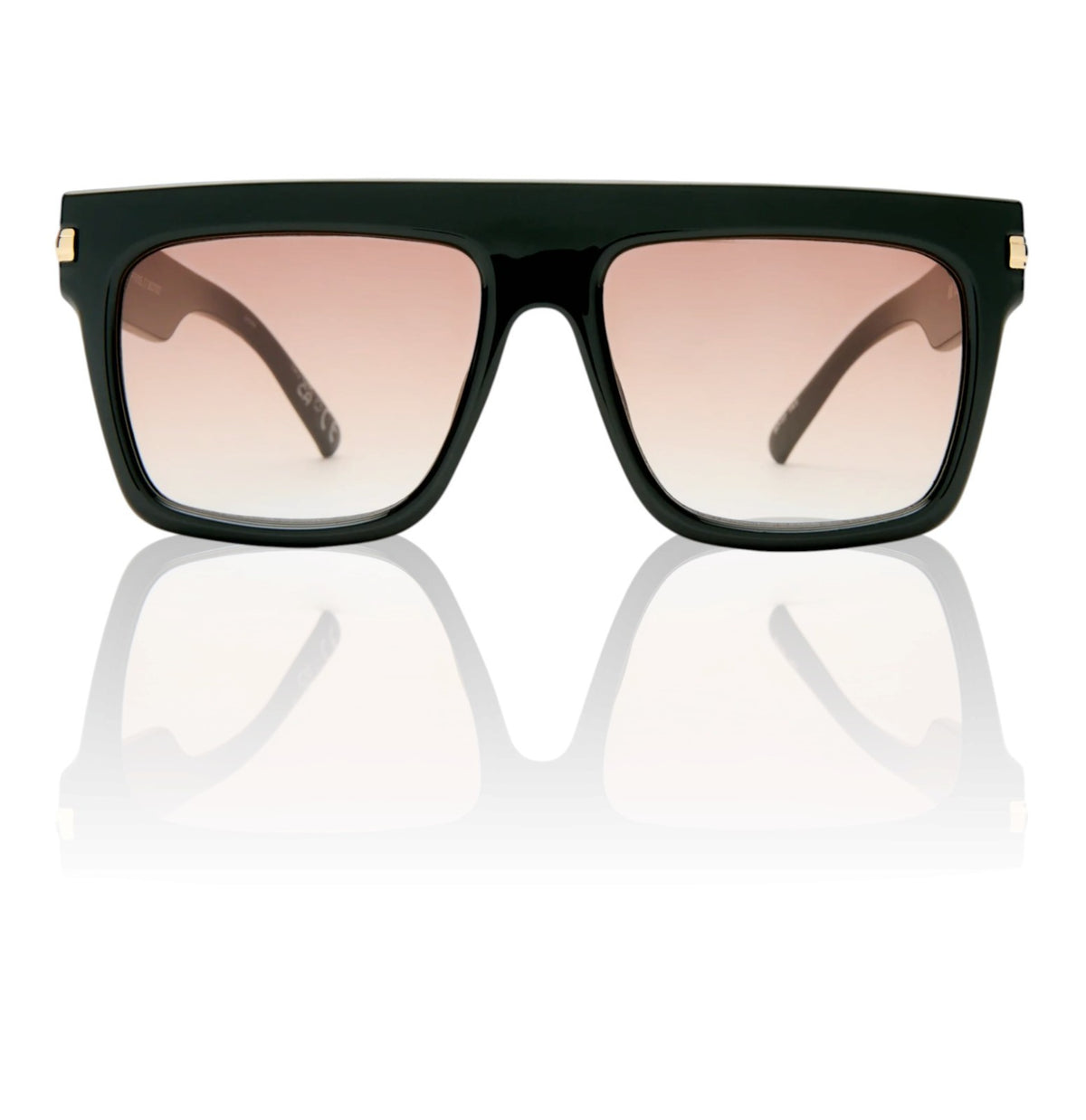 Le Specs Offside Sunglasses | Oversized, Khaki, Shield, Brown Gradient Lens,
