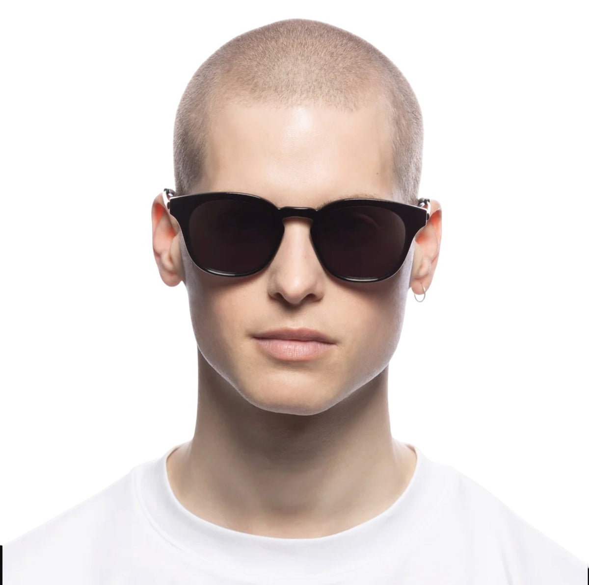 Le Specs Trasher Sunglasses | Black, Unisex, Medium, D-Frame, Metal & Acetate