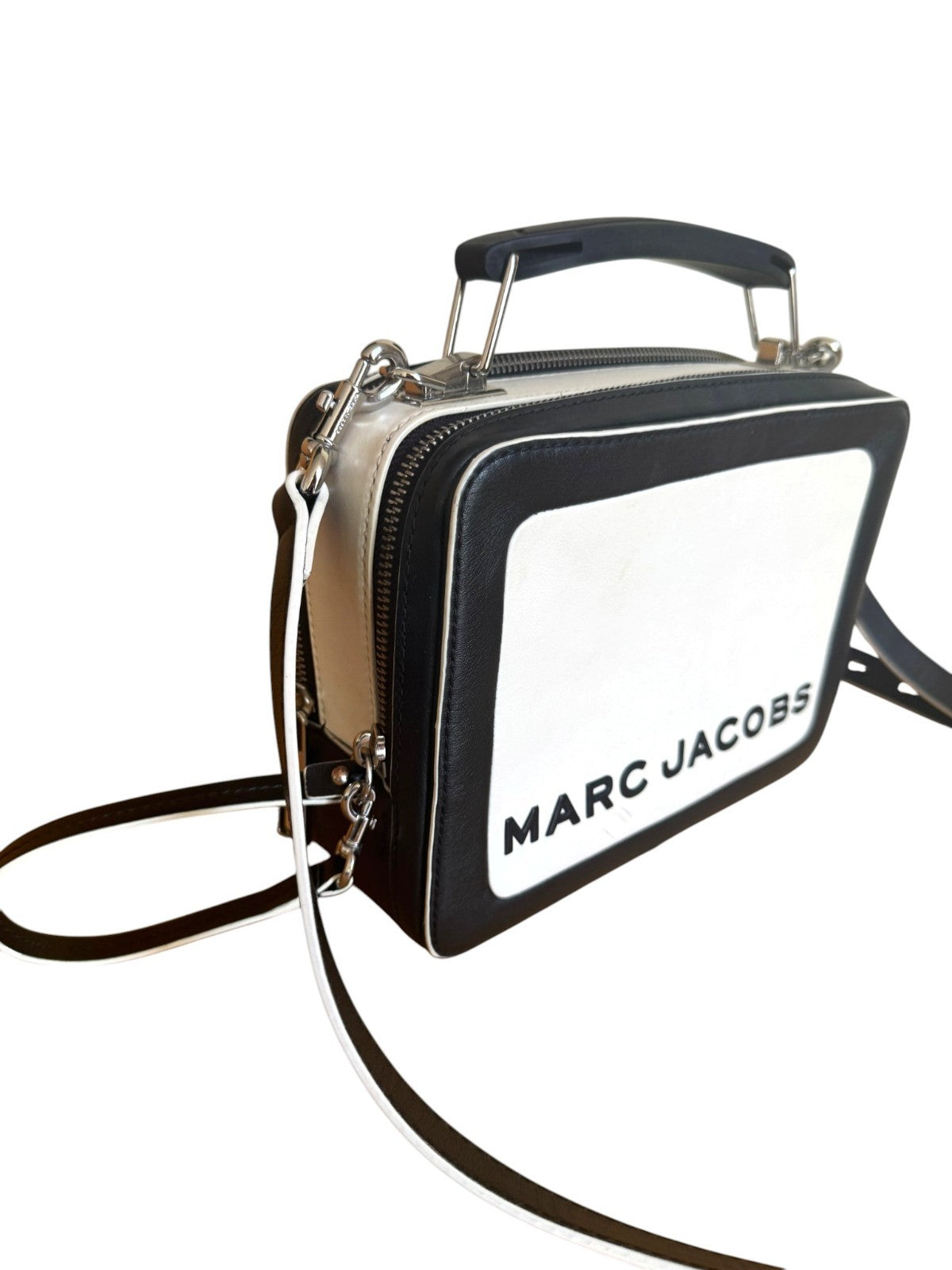 Marc Jacobs The Box Bag | Crossbody/Shoulder, Black & White, Leather, Top Handle
