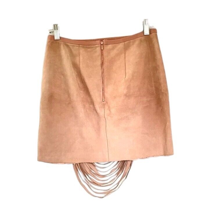 Dion Lee Suede Mini Skirt | Sz 10, Camel/Nude, Stretch Lining, Slashing/Ripping