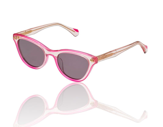 Camilla Festival Frolic Sunglasses |  Pink/Clear Acetate, Cats Eye, Hand-Made
