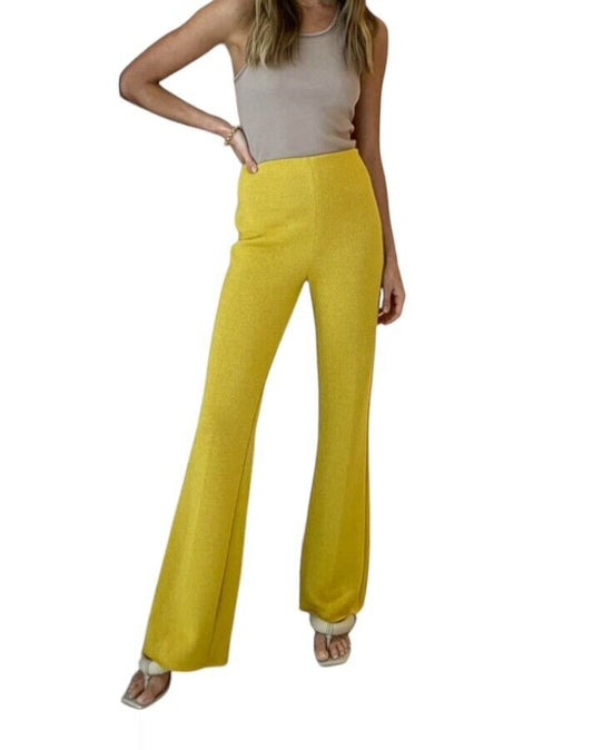 CAMILLA & MARC Feria Pant | Yellow, High Waist, Flared, Textured, Slimming Style