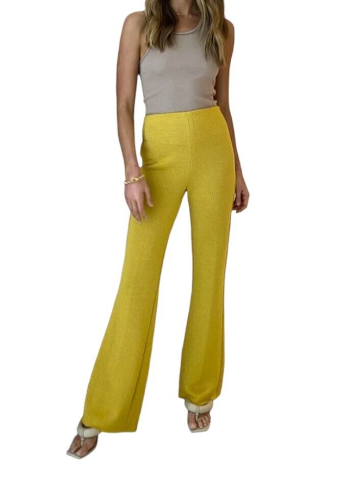 CAMILLA & MARC Feria Pant | Yellow, High Waist, Flared, Textured, Slimming Style