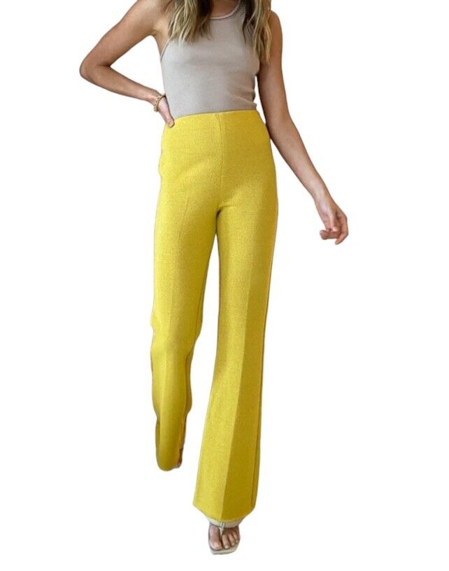 CAMILLA & MARC Feria Pant | Yellow, High Waist, Flared, Textured, Slimming Style