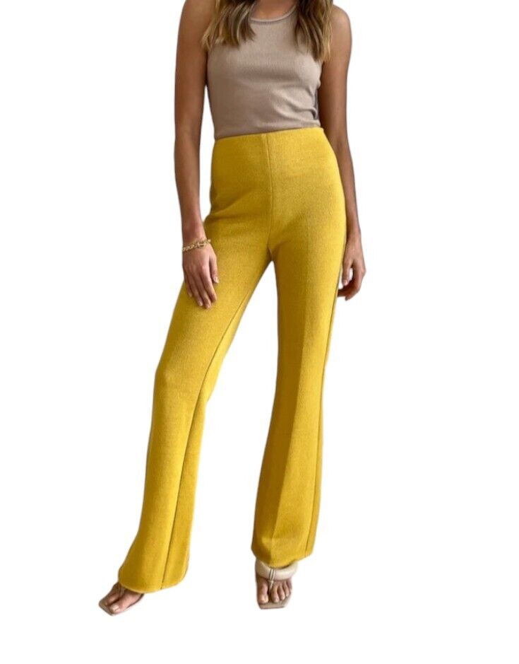 CAMILLA & MARC Feria Pant | Yellow, High Waist, Flared, Textured, Slimming Style