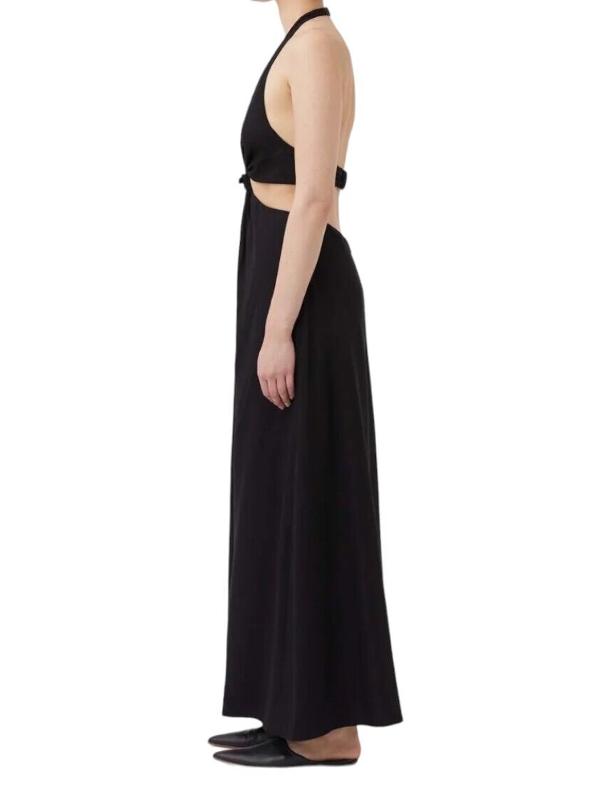 Camilla and Marc Prado Halter Dress | Black, Cutout, Maxi, Knot Detail, Rayon