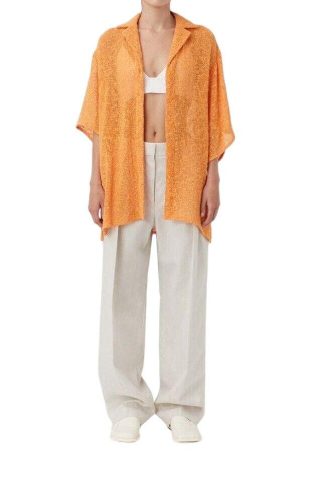 CAMILLA & MARC Clementine Shirt | Orange, Oversized, Sheer, Summer, Button Upd