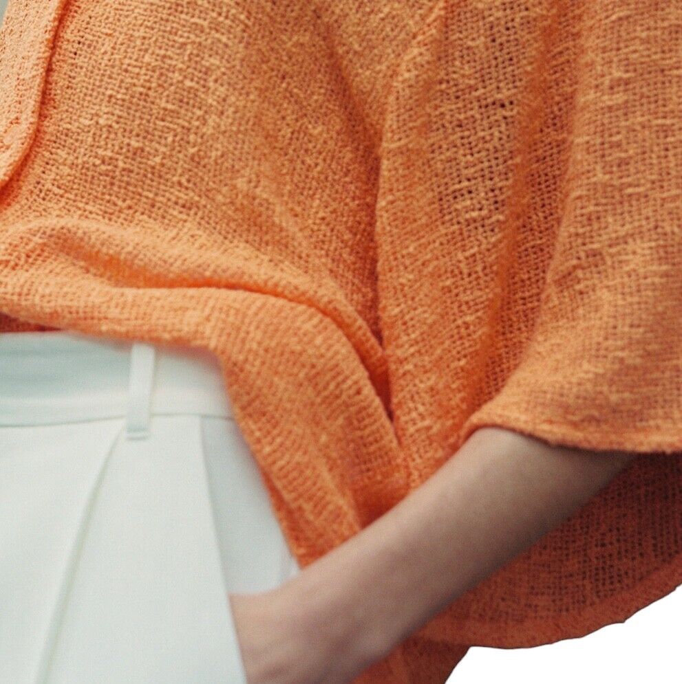 CAMILLA & MARC Clementine Shirt | Orange, Oversized, Sheer, Summer, Button Upd