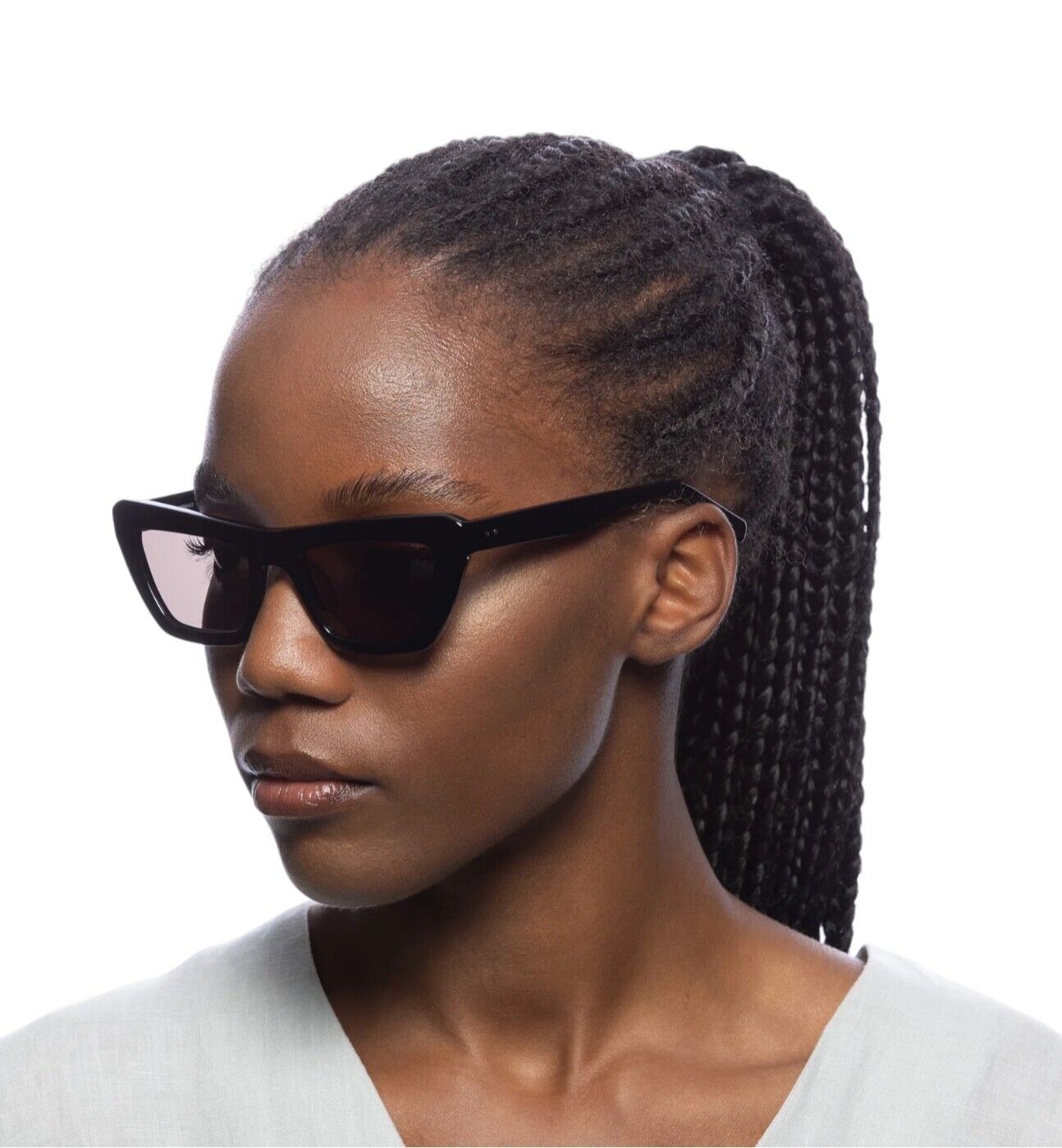 Oroton Alba Sunglasses | Black, Premium Acetate, Slim-line, Small, Cat Eye