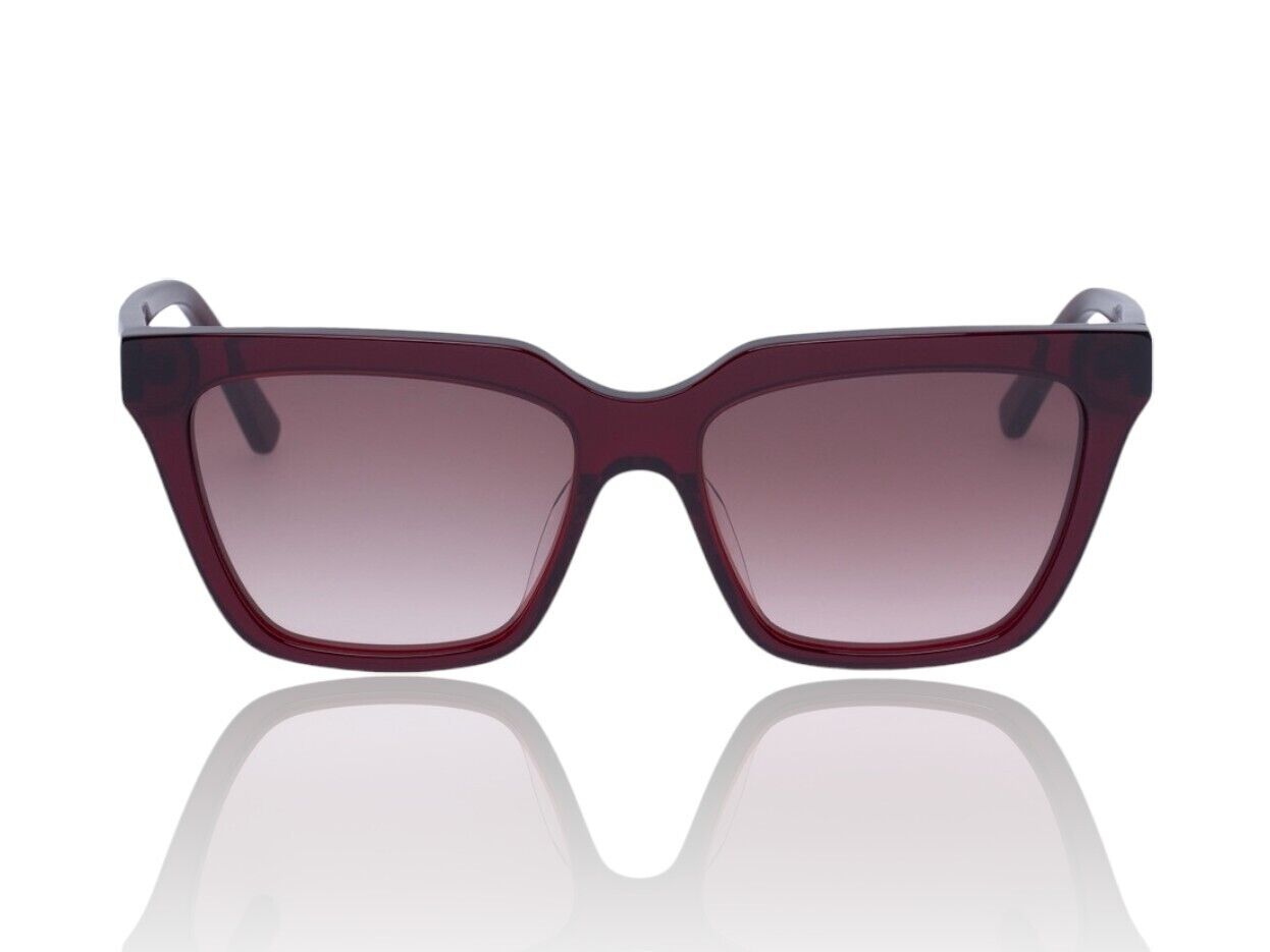 Oroton Jaymes B Sunglasses Burgundy, Berry Acetate, Brown Lenses, Hand Made