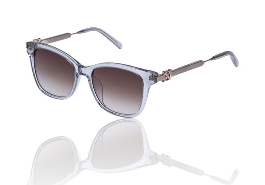 Oroton Darcy Sunglasses | Stone/Clear/Gold, Acetate/Metal, Rectangle, Hand Made