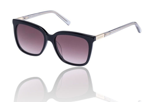 Oroton Lennon Sunglasses | Rectangle, Black, Warm Gradient Lenses, Hand Made