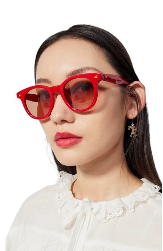 Karen Walker  Wilderness Sunglasses | Scarlet/Red/Pink, Acetate, Classic Round