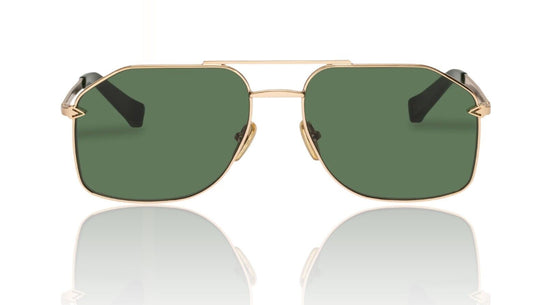 Karen Walker  Pampel Sunglasses | Aviator, Gold/Green Lenses, Category 3 Protect