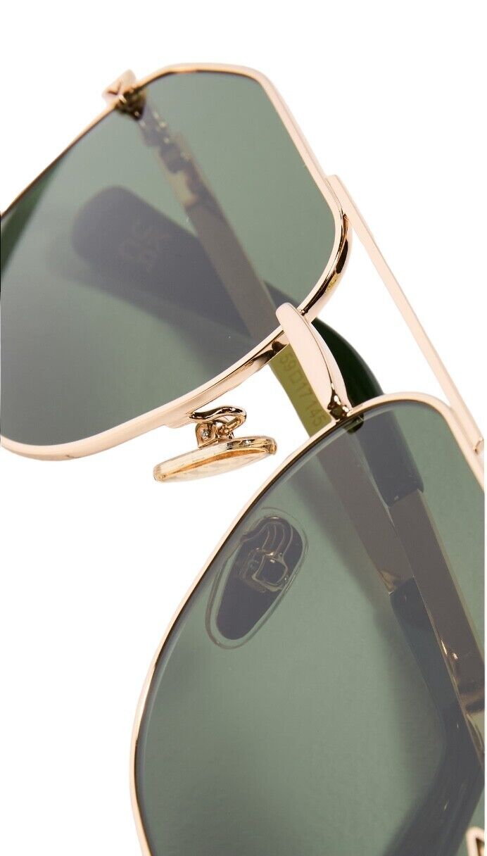 Karen Walker  Pampel Sunglasses | Aviator, Gold/Green Lenses, Category 3 Protect