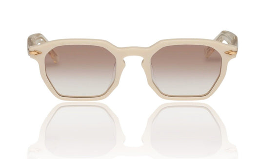 Karen Walker Trillion Sunglasses |Beige Acetate/Brown Graduate Lenses, Geometric