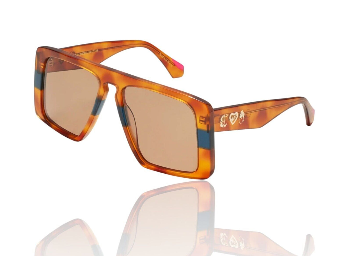 Camilla Fully Booked Sunglasses | Tortoise Shell/Navy Acetate, Aviator, Overized