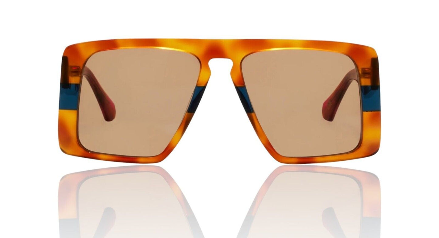 Camilla Fully Booked Sunglasses | Tortoise Shell/Navy Acetate, Aviator, Overized