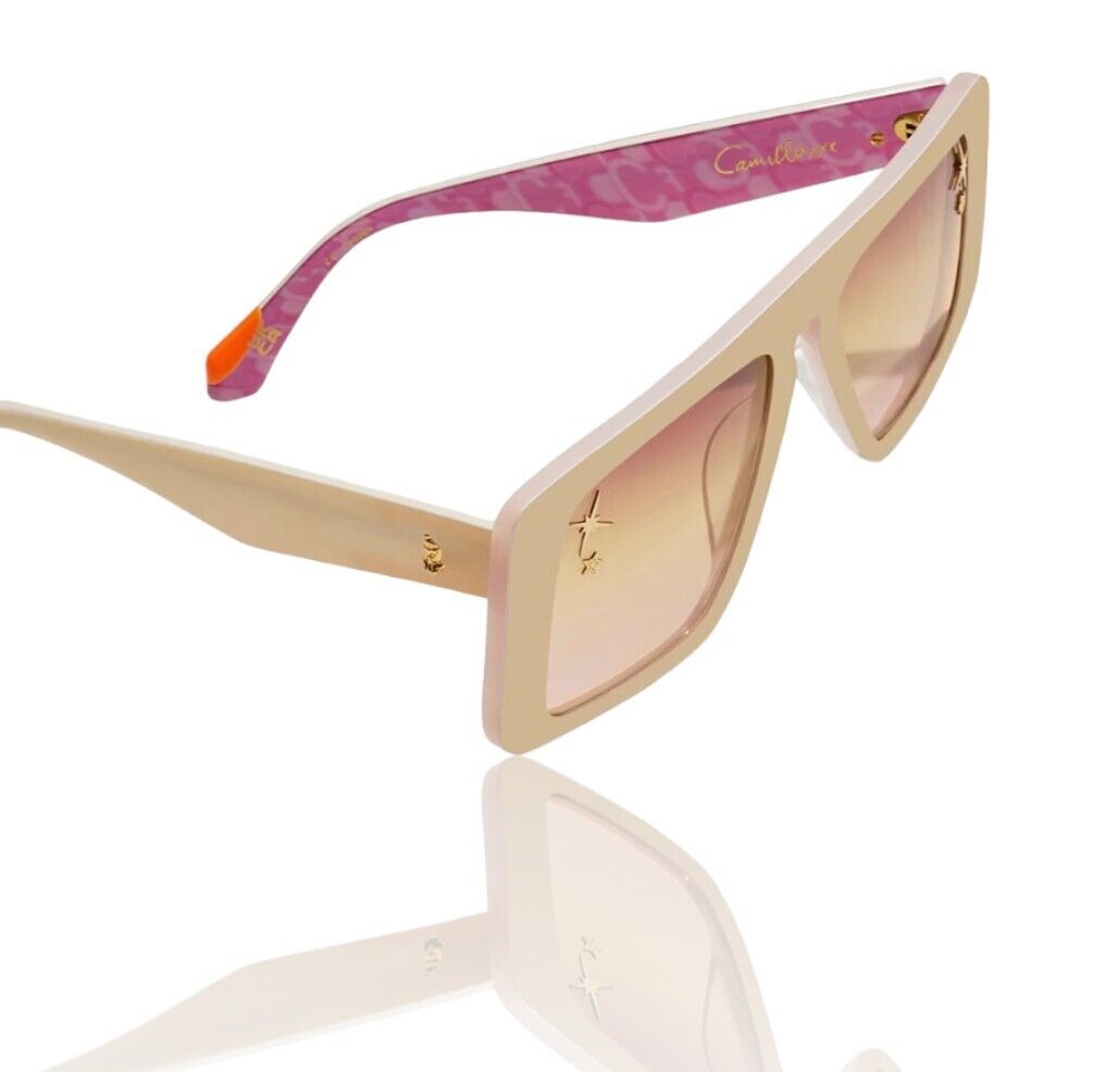 Camilla Fully Booked Sunglasses|Ballet Baby Pink/Cream Acetate, Aviator, Overize