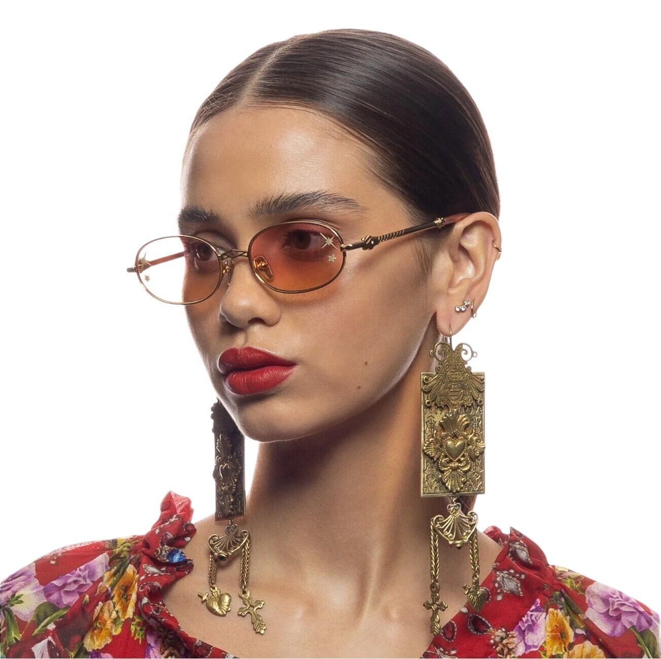 Camilla Day Tripper Sunglasses| Small Oval, Metal Frames, Hand-Made, Leopard