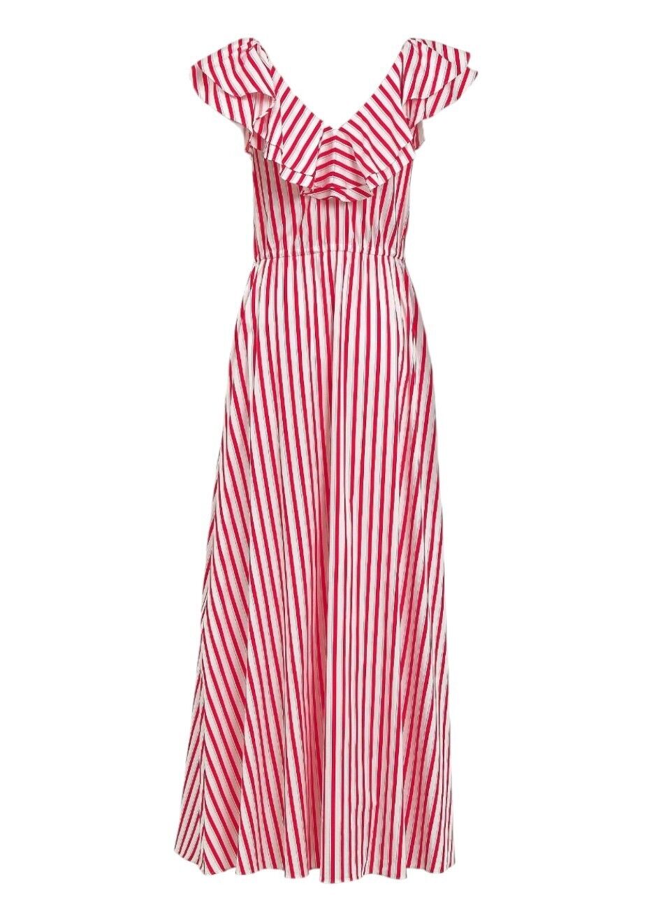 Sass & Bide Ring Master Dress | Red & White Stripes, Frill Sleeves, Button Up