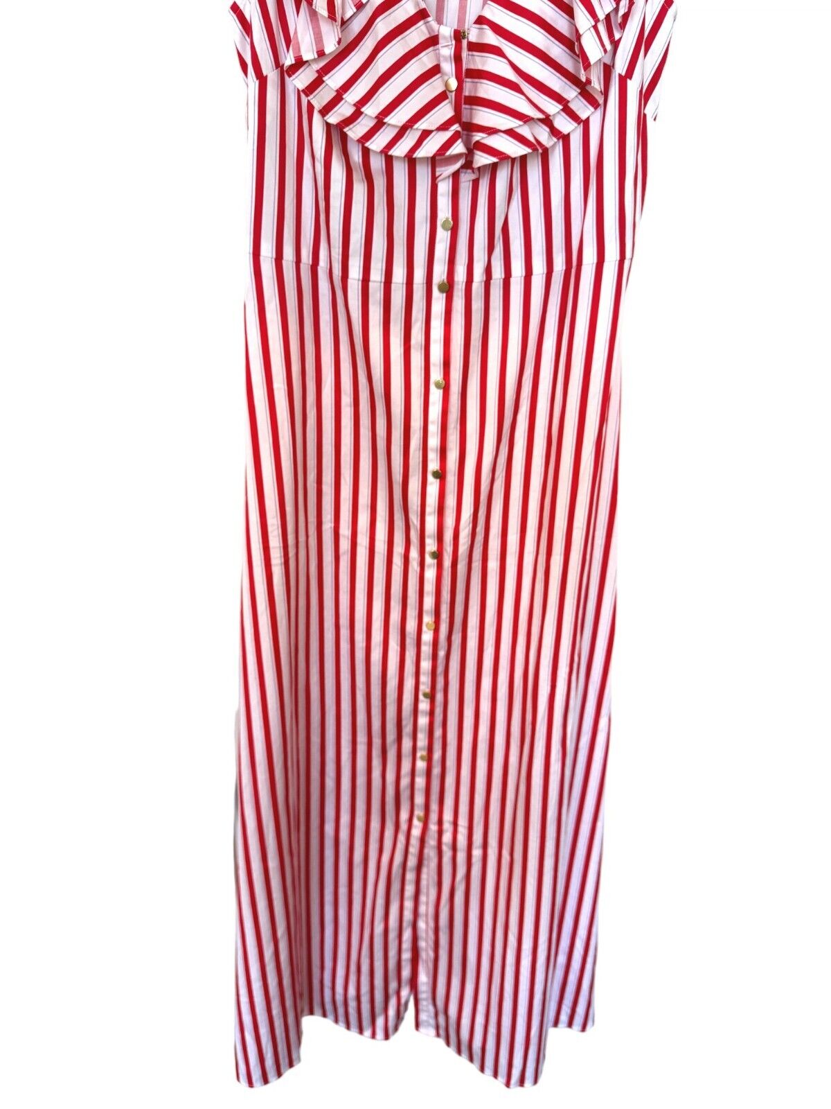 Sass & Bide Ring Master Dress | Red & White Stripes, Frill Sleeves, Button Up